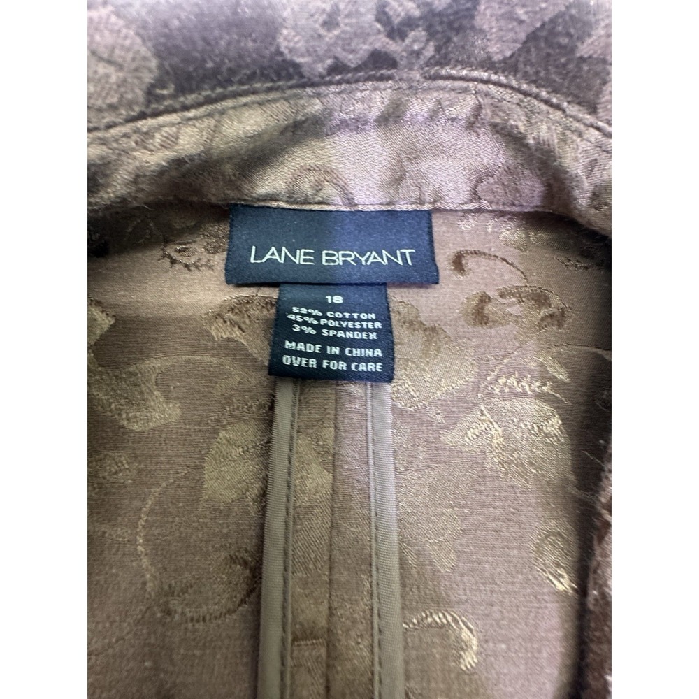 Lane Bryant Floral Brocade Tapestry Blazer 18 W Cottagecore 3/4 sleeve Belted - Picture 3 of 8
